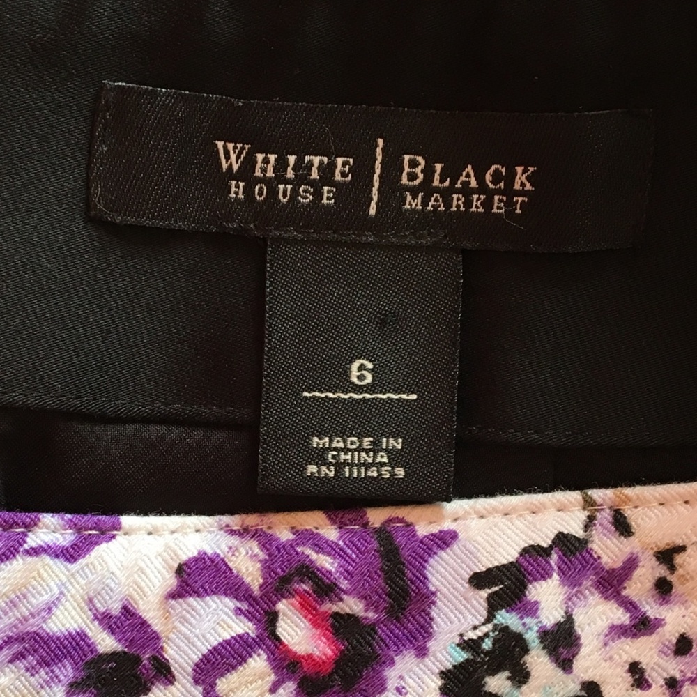 WHBM Striped Floral Pencil Skirt Size 6 - Picture 7 of 10